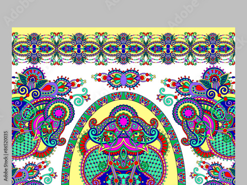 elaborate original floral large area carpet design for print