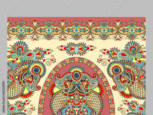 elaborate original floral large area carpet design for print