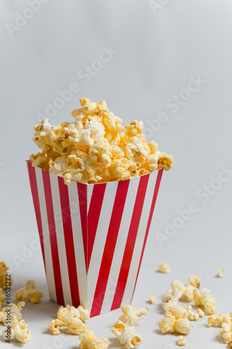 Full popcorn in classic popcorn box