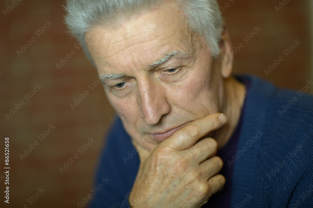 Thoughtful elderly man Thoughtful elderly man