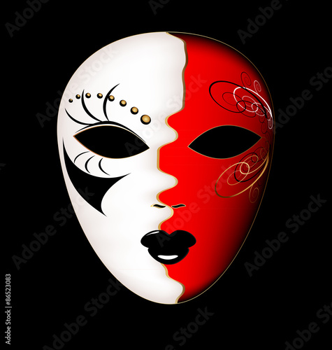 carnival white-red mask