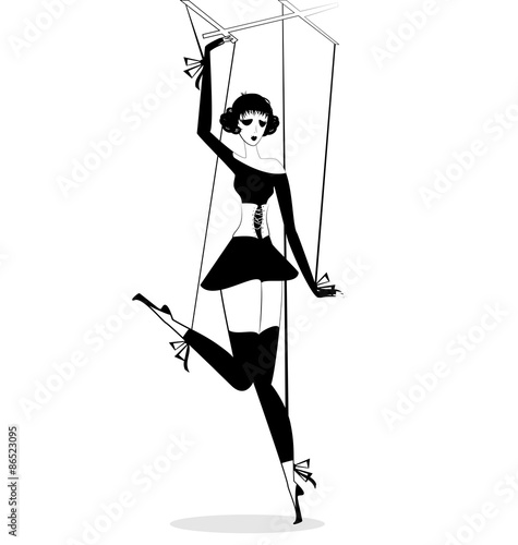 black-white hand puppet