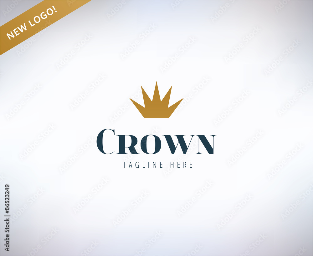 Crown shape vector logo icon. King, leader, boss and business