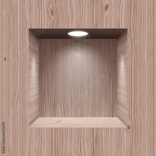 Wooden niche for presentation