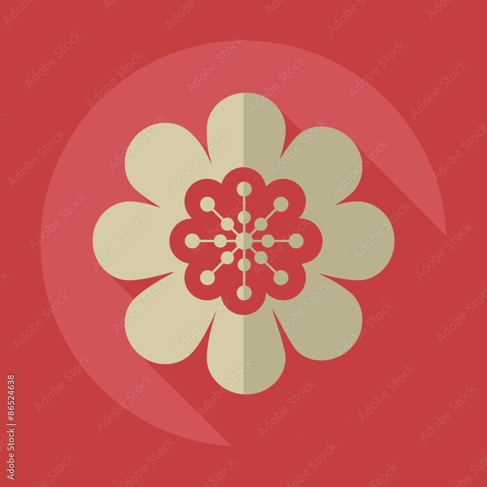 Flat modern design with shadow icon flower Flat modern design with shadow icon flower