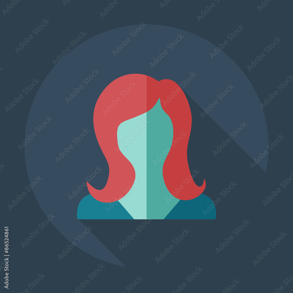 Flat modern design with shadow icon silhouette girl creative Flat modern design with shadow icon silhouette girl creative