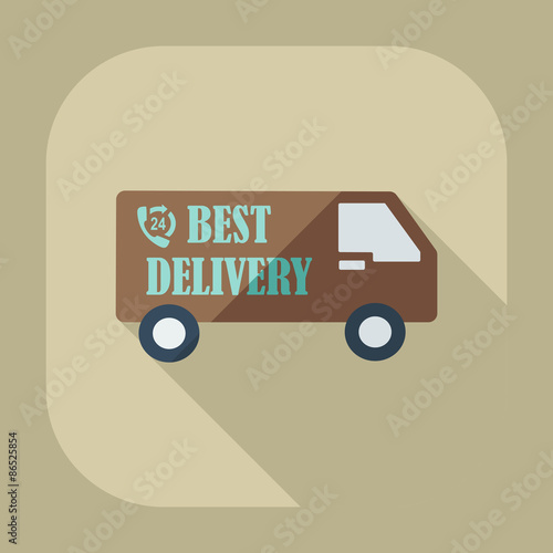 Flat modern design with shadow icons car shipping © chorniy10