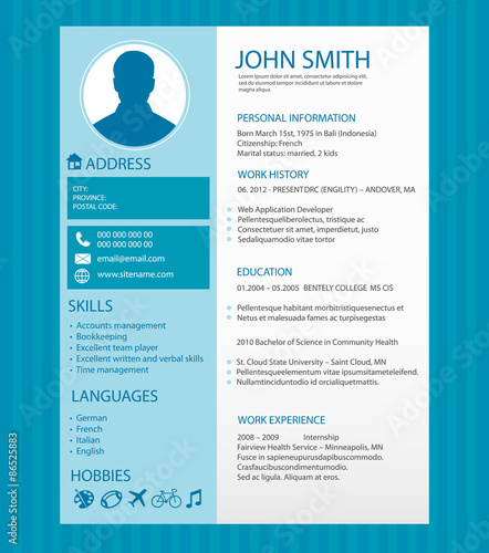 Cv, resume template.