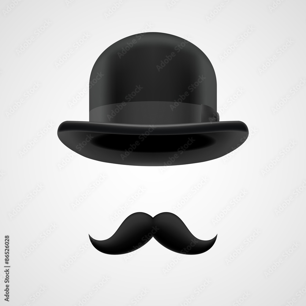 boss gentleman with moustaches and bowler hat boss gentleman with moustaches and bowler hat