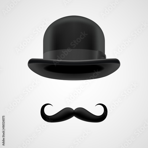 rich gentleman with moustaches and bowler hat