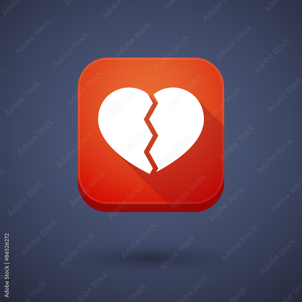 App button with a broken heart App button with a broken heart