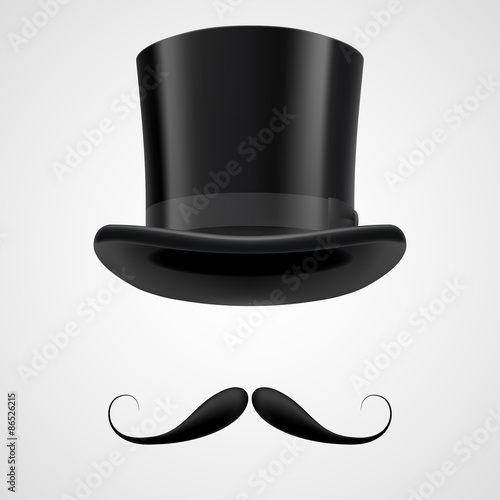 moustaches and stovepipe hat victorian gentleman
