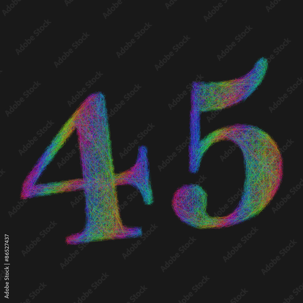 45 years anniversary - forty five number font design 45 years anniversary - forty five number font design