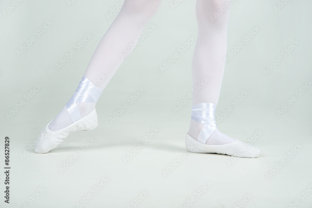A little adorable young ballerina poses on camera