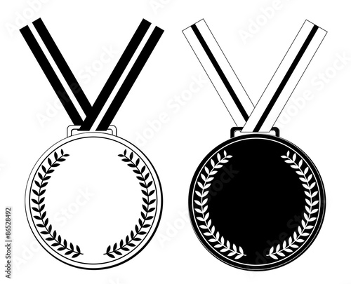 medal black and white design vector eps 10