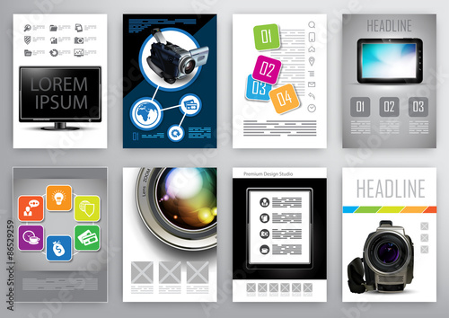 set of flyers design template