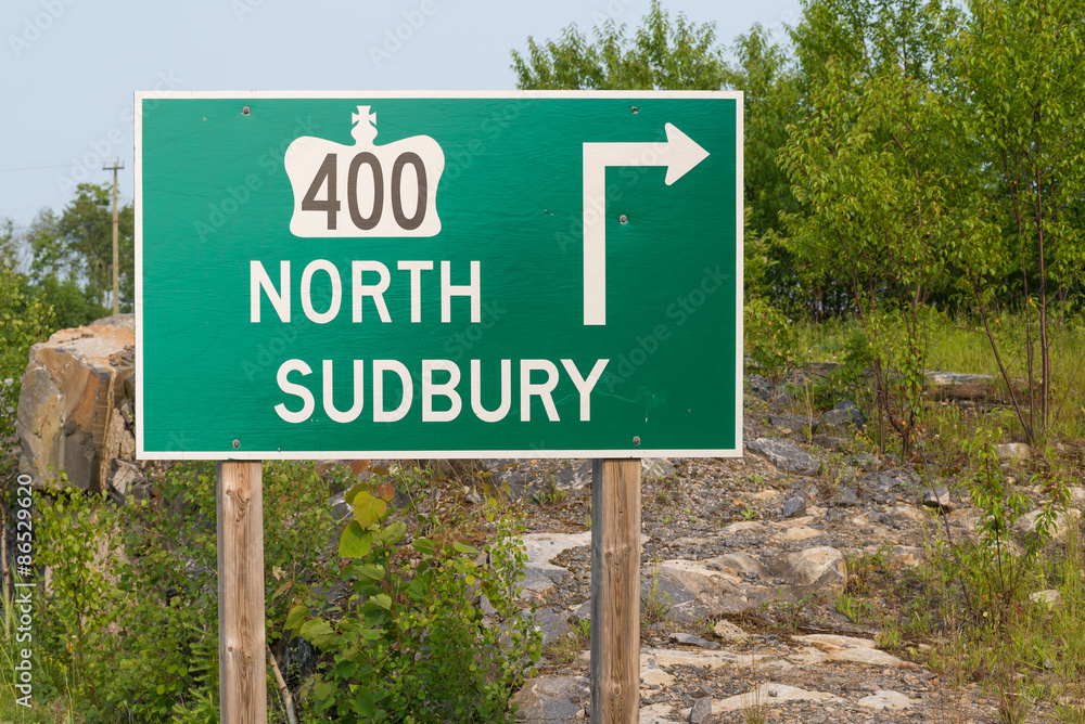 Highway 400 to Sudbury Traffic Sign