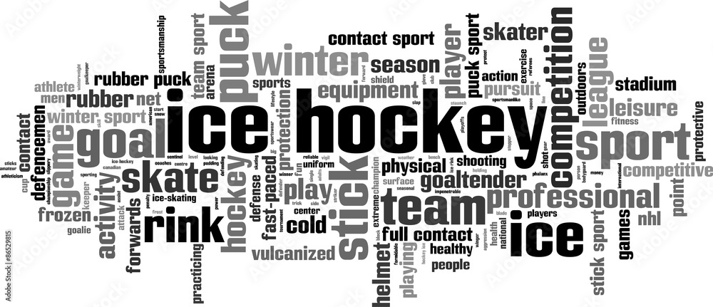 Ice hockey word cloud concept. Vector illustration Ice hockey word cloud concept. Vector illustration