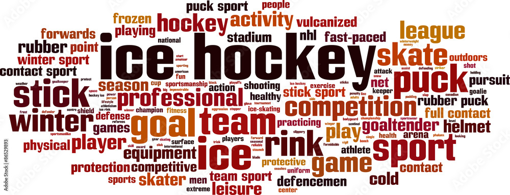 Obraz premium Ice hockey word cloud concept. Vector illustration