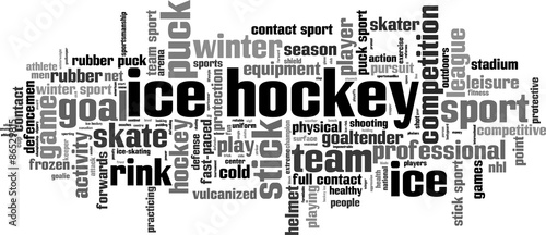 Ice hockey word cloud concept. Vector illustration