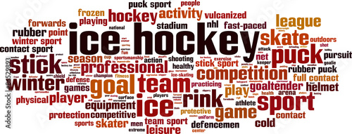 Ice hockey word cloud concept. Vector illustration