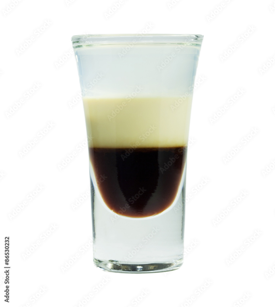 Hard Drink made of three Liqueur: Coffee Liqueur, Cream with Iri Hard Drink made of three Liqueur: Coffee Liqueur, Cream with Iri