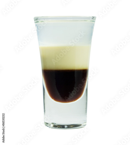 Hard Drink made of three Liqueur: Coffee Liqueur, Cream with Iri