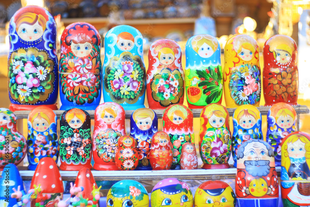 Matryoshka dolls in the souvenir shop Matryoshka dolls in the souvenir shop