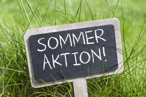 Anhänger Schild mit Sommeraktion, Sommerangebot, Sommerrabatt