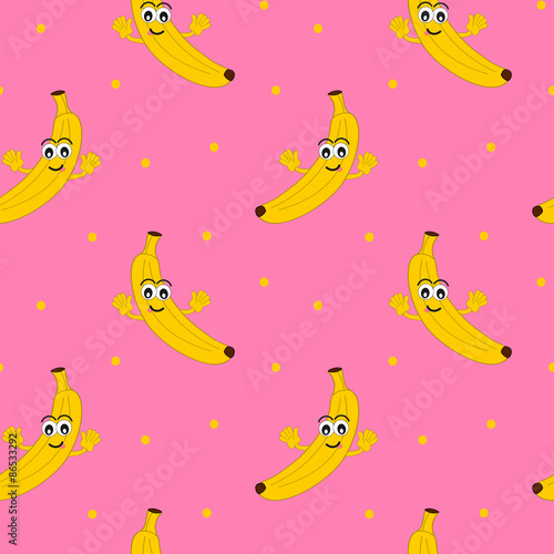 cute cartoon banana seamless vector pattern © Alice Vacca