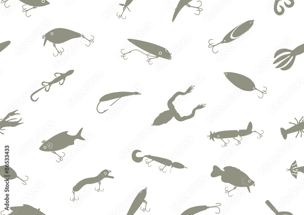 Fototapeta premium fishing baits pattern