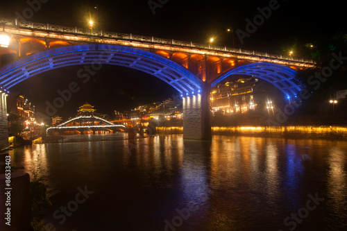Night scenery of the Phoenix town ( Fenghuang ancient city ). © topten22photo