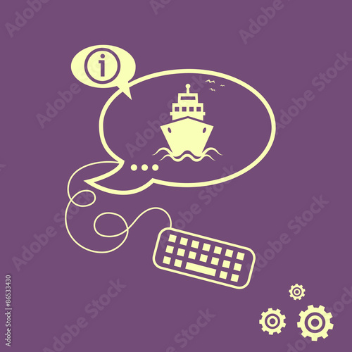 Ship icon and keyboard design elements