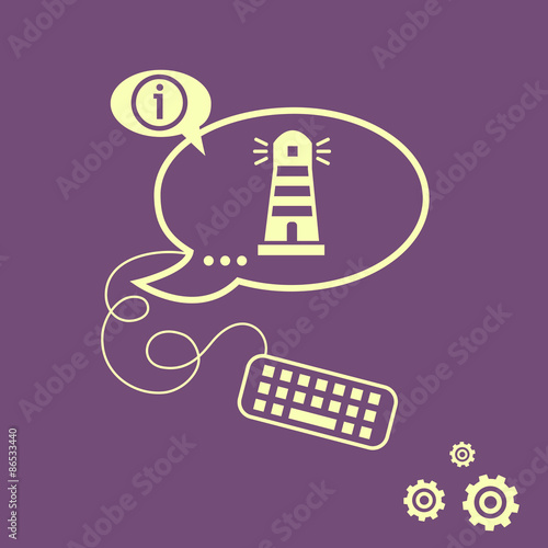 Lighthouse icon and keyboard design elements