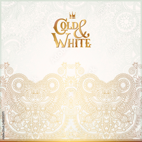 elegant floral ornamental background with inscription Gold and W