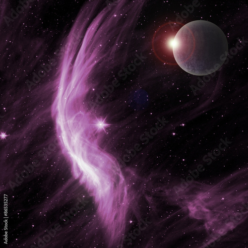 Fototapeta Naklejka Na Ścianę i Meble -  Lonely planet in deep space