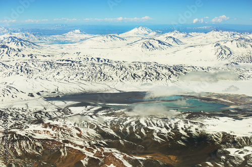 Aerial andean mountains landscape