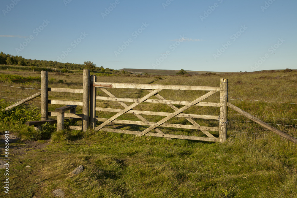 Wooden gate and stile in the English Countryside