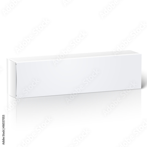 Realistic blank paper package box for oblong stuff - toothpaste
