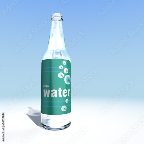 Glazen fles met water photo