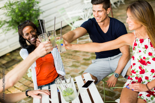 Young multiracial friends a...