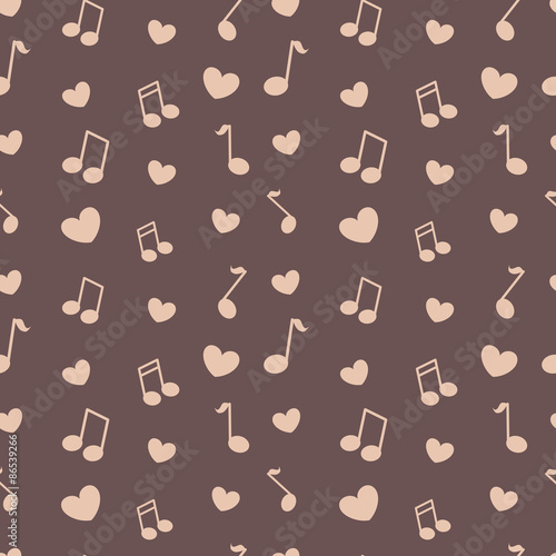 cute pastel pink musical note seamless vector pattern illustration