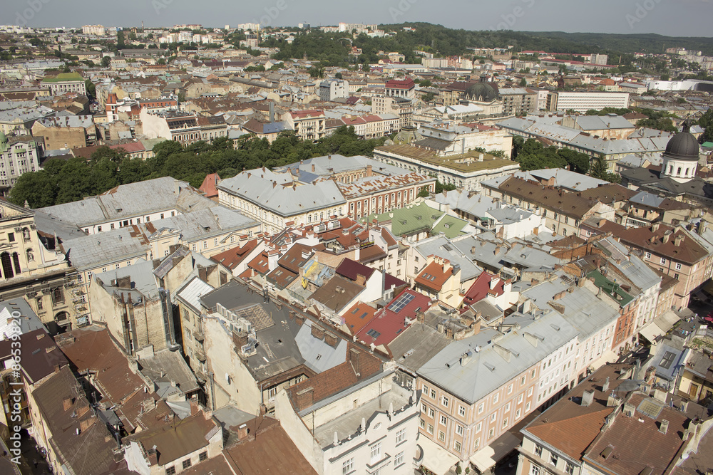 Cityscape of Lviv from the height