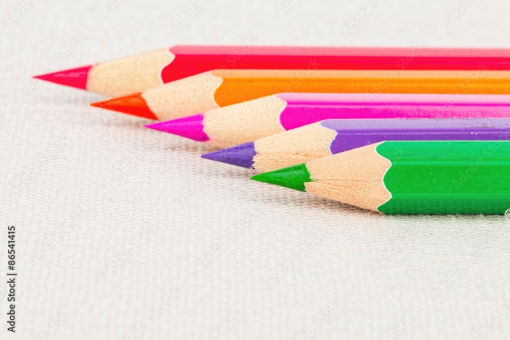 Colored pencils set - Stock image macro. Colored pencils set - Stock image macro.