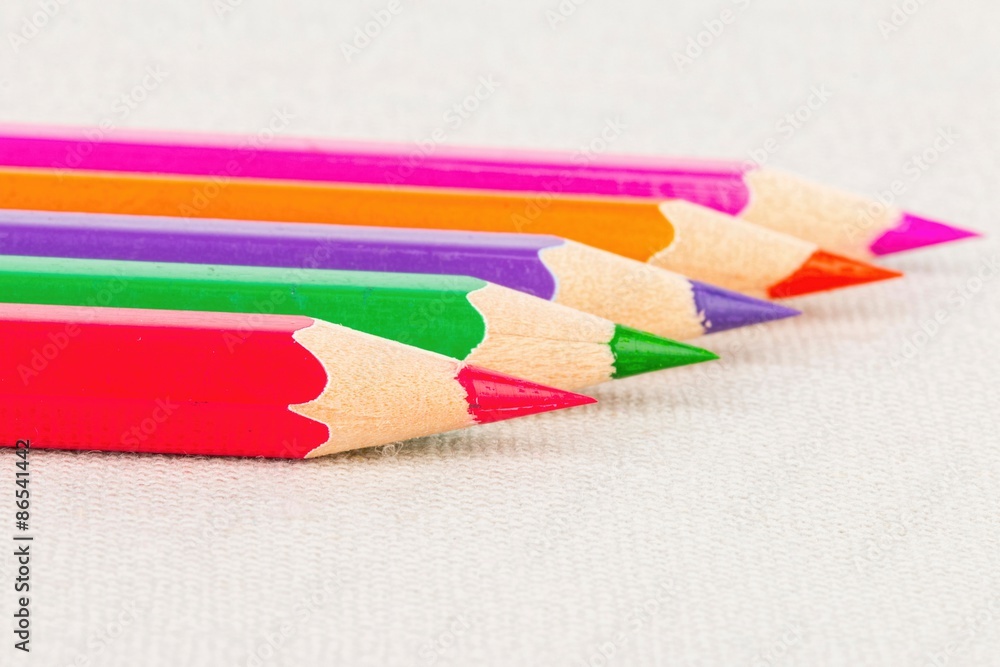 Colored pencils set - Stock image macro. Colored pencils set - Stock image macro.