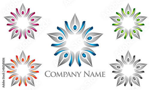 spa  abstract  yoga  lotus  meditate   health  massage  vector  logo