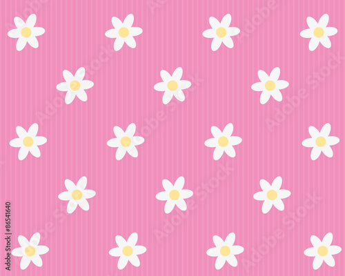 pink background with white flowers print