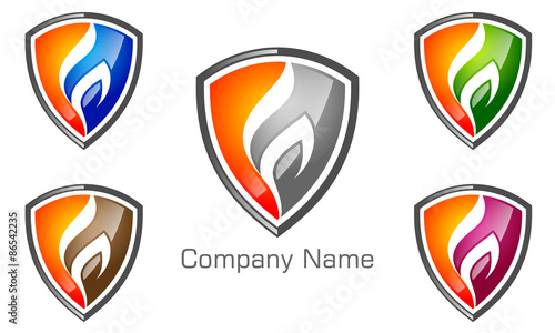 abstract, shield, secure, fire, flame, gas, oil, f, letter f, vector, logo, 