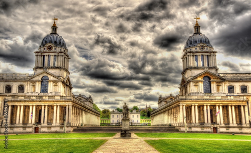 Print op canvas View of the National Maritime Museum in Greenwich, London