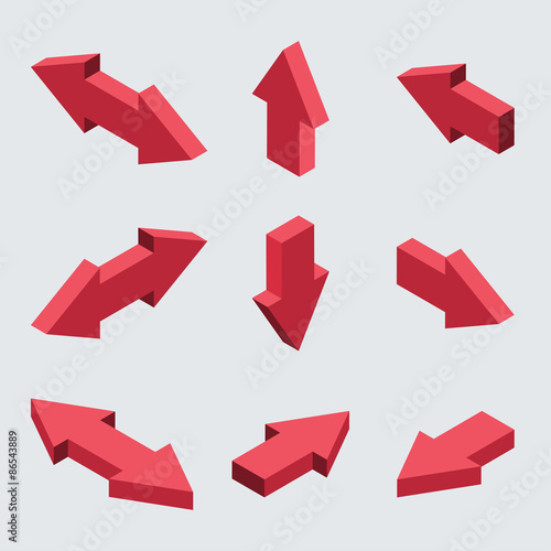 Vector moders set of isometric arrows